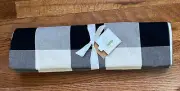 Pottery Barn Buffalo Check Black White Lined Table Runner 18" X 108" NWT