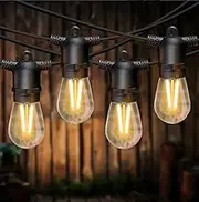 LED Outdoor Festoon String Lights, S14 2W Bulb Warm White,Waterproof Commercial Backyard Hanging Decorative Lights for Bistro Gazebo Balcony Porch Wedding Party (50M 50pcs 2W Bulbs)