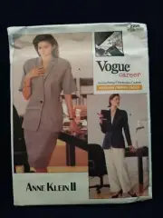 Vogue 2296 Career Anne Klein II Pattern Women's JACKET SKIRT PANTS 10 12 UNCUT