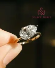 2.50 Ct Pear Cut Lab Grown Diamond 10K Yellow Gold Solitaire Engagement Ring