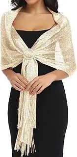 [Generic] Holiday Banquet Evening Gown Accessories Metalic Shawls and Wraps for Evening Dresses