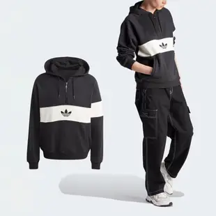 adidas 長袖 Hack NY Cutline Hoodie 男款 黑 白 連帽上衣 帽T 三葉草 愛迪達 IP9488