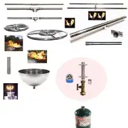 LP 1lb Tank DK Gas Fire Table/ Bowl Kit AND Lifetime Warr 316 Stainless Burner