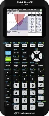 High-Resolution TI-84 Plus CE Color Graphing Calculator for Students - Black