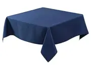 Textured Fabric Tablecloths 70 X 70 Inches Square Navy Water Resistant Tablec...