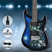 22 Frets Electric Guitar Steel String Music Instrument 3 Way Pickup Switch Blue