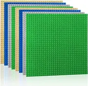 Etarnfly 8 Plate Set Building Plate, Compatible with Most Brands, 25 x 25 cm, Grey, Green, Blue Sand Base Plate