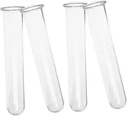 INOOMP 4Pcs Clear Glass Propagation Tubes for Desk Plant Station Multi Use Hydroponic Flower Vases for Home Office Garden Decor and Wedding Arrangements