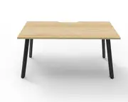RAPIDLINE RAPID ETERNITY SINGLE SIDED WORKSTATION No Screen 1 Person W1200 x D750 x H730mm Natural Oak Top Black Frame