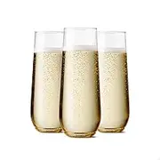 TOSSWARE POP 9oz Flute, Premium Quality, Recyclable, Unbreakable & Crystal Clear Plastic Champagne Glasses