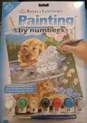Royal and Langnickel PBN Paint by Number Dog Cat Bath time Friends