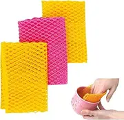 Innovative Dish Washing Net Cloths/Scourer - 100% Odor Free/Quick Dry - No More Sponges with Mildew Smell - Perfect Scrubber for Washing Dishes - 11 by 11 inches - 3PCS