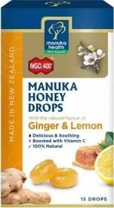 Manuka Health MGO 400+ Manuka Honey Lemon & Ginger Lozenges 15s