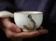 100cc China Song Dynasty Antique master tea cup ruyao cat ceramic cup