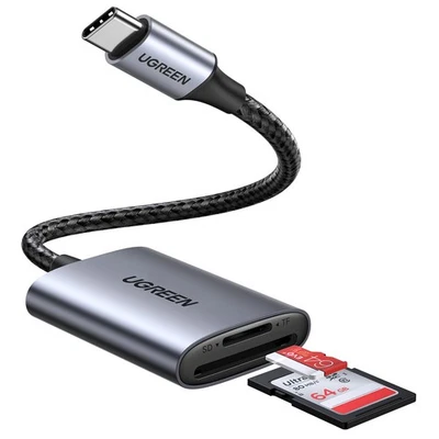 SD Card Reader, Aluminum USB C to Micro SD/SD Card Adapter, with 15CM