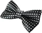 [Zasel] Boys Black With White Small Polka Dots Patterned Bow Tie Black, White