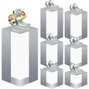 7 Pcs Jewelry Showcase Acrylic Ring Display Stand Holder Clear