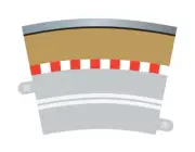 Scalextric Radius 3 22.5° Curve Single Lane Track Tan Outer Borders - 4pcs C7019
