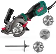 Compact HYCHIKA Mini Circular Saw, Powerful 6.2A Motor & Dust Collection Feature