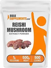 BulkSupplements.com Reishi Mushroom Extract Powder - Superfood Powder - Ganoderma Lucidum - Mushroom Immune Support - Reishi Powder - Magic Mushroom Powder (500 Grams - 1.1 lbs)