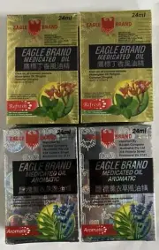 4 x Eagle Brand Medicated Oil 24 ml 2x Refresh + 2 X Aromatic Exp 2027