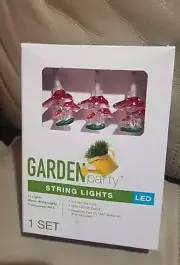 New Garden Party Flamingo String LED Light Set 10 Lights Batteries Included