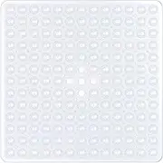 Square Shower Mat Non Slip Anti Mould - 53 x 53cm/21 x 21inch Anti Slip Shower Mat with Suction Cup, Antibacterial Rubber Bathtub Mat with Drain Holes, Machine Washable, Clear White