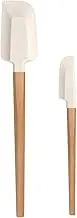 LorisArm Wooden Handle Spatula Set, 12" & 9" Rubber Spatula Silicone Spatulas for Baking Cooking and Mixing.