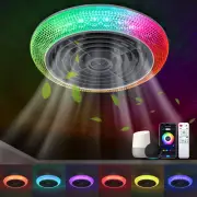 Smart Wifi Ceiling Fan with Light Alexa & App & Remote Control Flush Mount Fan