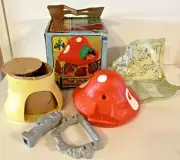 Vintage LARGE Smurf Mushroom COTTAGE Schleich Peyo Schlumpf Schtroumpf w/BOX!!