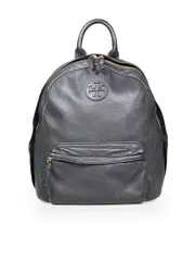 Black Leather Logo Backpack