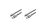 2PK Cygnett Armoured USB-C to USB-A Charger & Data Sync Transfer Cable 2M Black