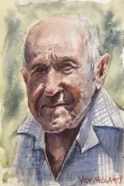 Watercolor Small Original Painting One-of-a-kind 7.1/2" X 11" Cuban Elder