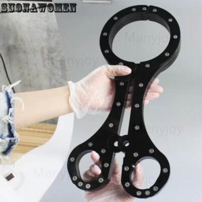 Crystal Handcuffs Neck-Wrist-Ankle Restraints Cangue Shackle Set Shrews Lockable