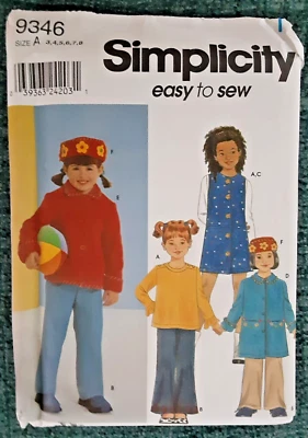 Simplicity Pattern 9346 Child Top Pants Jumper & Coat Sewing Craft Project (H)