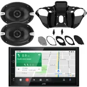 JVC KW-M56BT Double DIN Bluetooth Receiver, 6x9"Speaker(Pair), Radio Install Kit