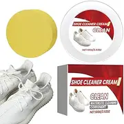 [Generic] White Shoes Cleaner,100g Canvas Shoes Whitener Paste With Sponge - Multi-Purpose Cleaning Supplies For Removing Dirt, Oil, Sweat Stains