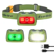 Rechargeable Headlamp, 350 Lumens Headlamp with Red Light and Memory Function...