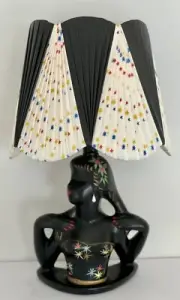 *NEW DESIGN* PLASTIC RIBBON BLACK & STARBURST LAMPSHADE for BARSONY LADY LAMP