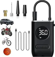 Tire Inflator Portable Air Compressor, 150 PSI Portable Car Tire Air Inflator,Cordless Mini Bike Tire Pump, Air Pump with USB for Car Motorcycle Bicycle Tires, Balls