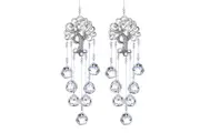2Pcs Crystal Tree Of Life Sun Catcher Rainbow Made Glass Crystal Home Garden Decor-Transparent