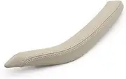 QASULER 51417292273, for, X5 F15 2014 2015-2018 X6 F16 2015-2018 Car Interior Passenger Doors Pull Handle Outer Leather Cover; car Cabin Door Opener(Oyster Left)