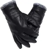[HAMKVBPR] Men's Gloves Leather Gloves Couple Models Padded Winter Warm Cowhide Gloves Winter Warm Gloves