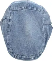 [TOGEVAL] Adjustable Wide Brim Newsboy Hat Denim Beret Cap for Men Women Unisex Retro Costume Hat