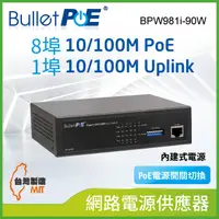 在飛比找PChome24h購物優惠-BulletPoE BPW981i-90W 8-PORT 1