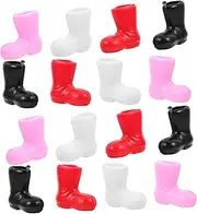 TOGEVAL 50pcs Miniature Doll Shoes Mixed Color Santa Boots for Dress Up Christmas Decor for Mini House Accessories and Holiday Decorations