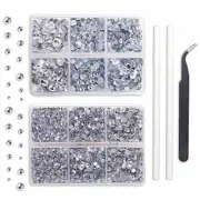 Clear Hotfix Rhinestones w/ Tweezers & Picking Pen for Art Crafts (5040pk)