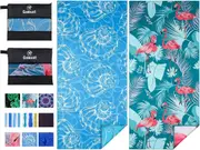 2pack Mandala Blue Shell Lightweight Thin Beach Towel Oversized 71"x32" Big Extra Large Microfiber Sand Free Towels