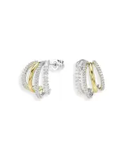 Swarovski Hyperbola Crystal Split Hoop Earrings in Gold Tone & Rhodium Plated