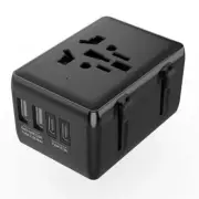 International Power Adapter with 2USB + 2Type C Ports Worldwide AC Outlet Plugs